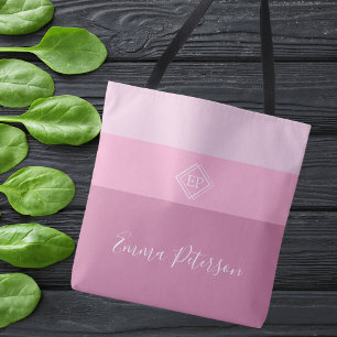 Bolsa Tote Nome de Script do Monograma de Na moda minimalista