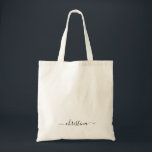 Bolsa Tote Nome de Script Personalizado Simples<br><div class="desc">Saco de Tote do Nome de Script Personalizado Neutro. Simples e Moderno.</div>