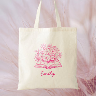 Bolsa Tote Nome de Script Rosa Na moda da Tendência