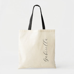 Bolsa Tote Nome de Script Vertical Cursivo Moderno - Presente