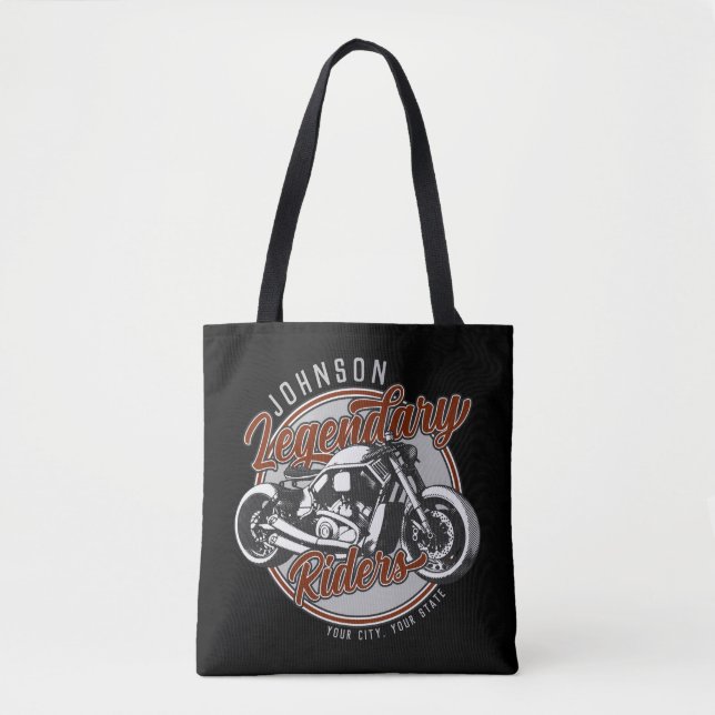 Bolsa Tote NOME DO Biker Legendário Do Cavaleiro De Motociclo (Frente)