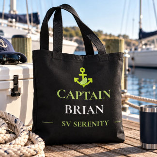 Bolsa Tote Nome do Capitão Personalizado & Nome do Barco Náut