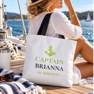 Bolsa Tote Nome do Capitão Personalizado & Nome do Barco Náut