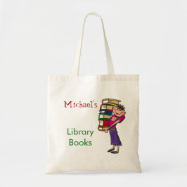 Bolsa Tote Nome do costume do saco de livro da biblioteca do