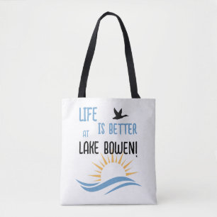 Bolsa Tote Nome do lago Personalizado em Dois Lados