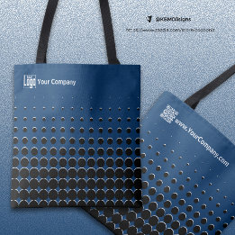 Bolsa Tote Nome do logotipo da empresa Código QR Pontos branc