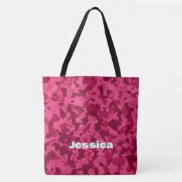 Bolsa Tote Nome do Monograma na Camo Rosa |