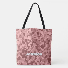 Bolsa Tote Nome do Monograma no Maroon Camo |