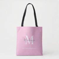 Nome do Monograma Personalizado Pink de Cinza Eleg