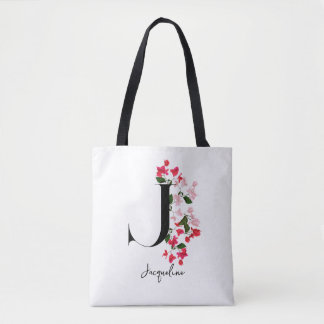 Bolsa Tote Nome do Monograma Personalizado Saco - Letra J