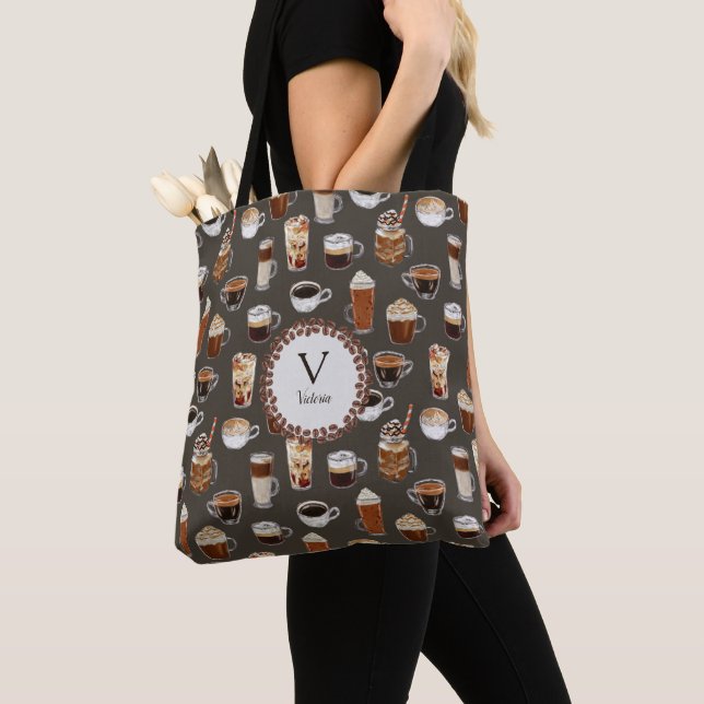 Bolsa Tote Nome do Monograma Venti Café Lover Brown (Close Up)
