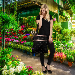 Bolsa Tote Nome do padrão das iniciais do monograma em rosa p