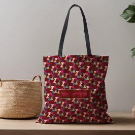 Bolsa Tote Nome do padrão do triângulo abstrato