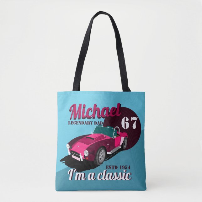 Bolsa Tote Nome do pai lendário clássico de legendário de car (Frente)