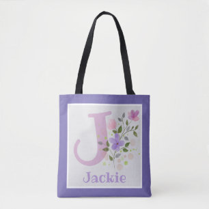 Bolsa Tote Nome do primeiro Plus Jackie com Flores