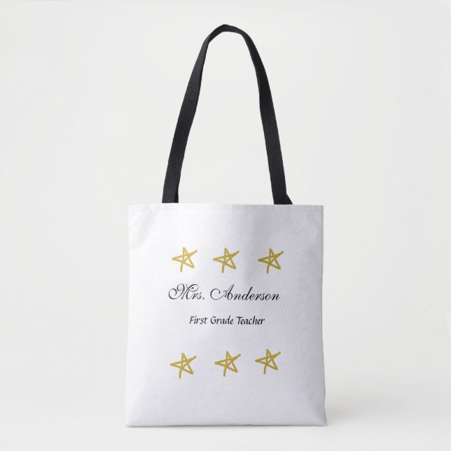 Bolsa Tote nome do professor de volta às estrelas douradas de (Frente)