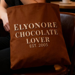 Bolsa Tote Nome do Roteiro de Creme Estabelecido Amante de Ch