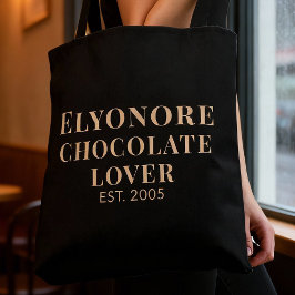 Bolsa Tote Nome do Roteiro de Creme Estabelecido Amante de Ch