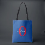 Bolsa Tote Nome do Script Monograma Personalizado Vermelho Br<br><div class="desc">Este elegante monograma e na moda pode ser dado como presente para um aniversário, casamento, chá de panela, aniversário, Dia de as mães ou qualquer ocasião. Pode ser personalizado com o nome e a inicial da pessoa. Você pode alterar a fonte, a cor da fonte, o tamanho da fonte e...</div>