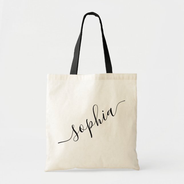 Bolsa Tote Nome do Script Personalizado Bag de Tots Simples M (Frente)