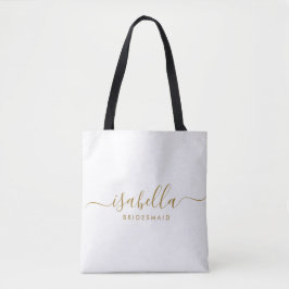 Bolsa Tote Nome Dourado de presentes da Bridesmaid