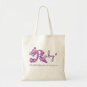 Bolsa Tote Nome e significado das raparigas Ruby: R monograma