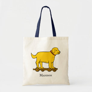 Bolsa Tote Nome Editável e Cão de Brinquedos Vintage