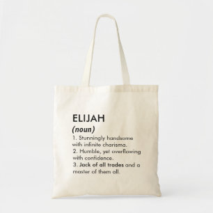 Bolsa Tote Nome Elijah, Nome editável, Nome personalizado
