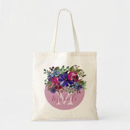 Bolsa Tote Nome Floral de Watercolor e Monoram