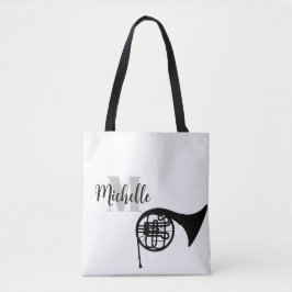 Bolsa Tote nome, inicial e preto treble music Guitar Tot