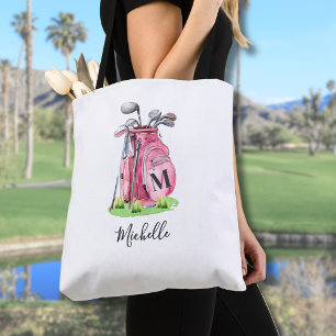 Bolsa Tote Nome Inicial Monograma Rosa