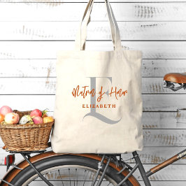 Bolsa Tote Nome inicial Tote Bag do Bridesmaid Monograma