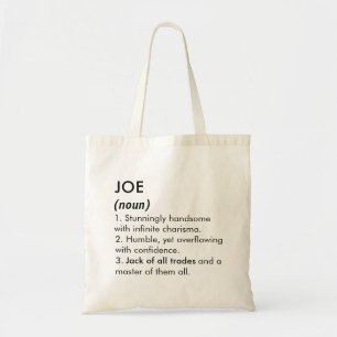 Bolsa Tote Nome Joe, Nome editável, Nome personalizado