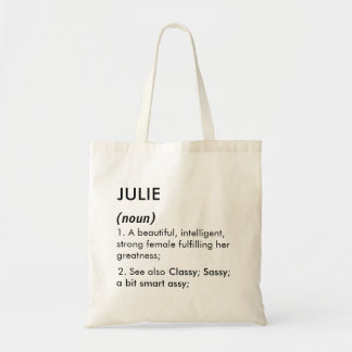 Bolsa Tote Nome Julie, Nome editável, Nome personalizado