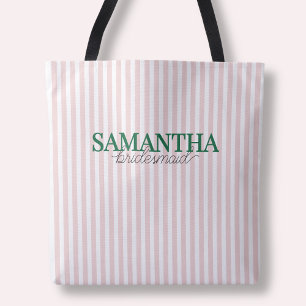 Bolsa Tote Nome Moderno de Noiva Verde Personalizado com List