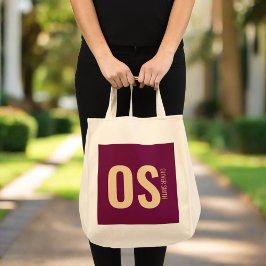 Bolsa Tote Nome Monograma Burgundy Elegante e Único Feminino