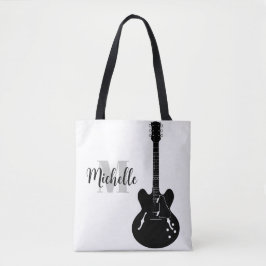 Bolsa Tote nome, música de clave inicial e preto