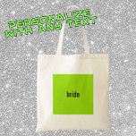 Bolsa Tote NOME ou PAPEL Green Girl Summer Bridesmaid Propost<br><div class="desc">Apresentando uma vibrante caixa verde neon com texto preto elegante,  esta caixa é perfeita para uma proposta da modista de pontas Trendy2k.</div>