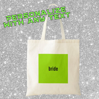 Bolsa Tote NOME ou PAPEL Green Girl Summer Bridesmaid Propost