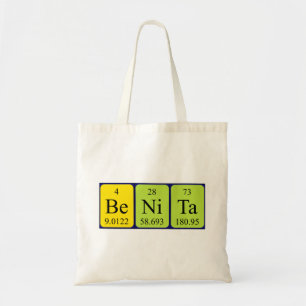 Bolsa Tote Nome periódico da mesa Benita tote bag
