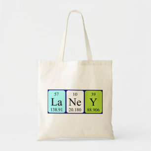 Bolsa Tote Nome periódico da mesa Laney tote saco