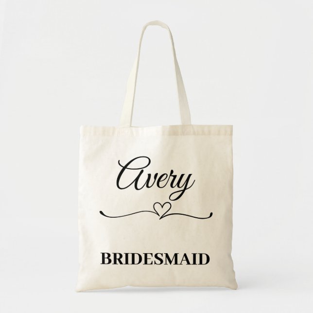 Bolsa Tote Nome Personalizado A Equipe De Casamento Da Brides (Frente)