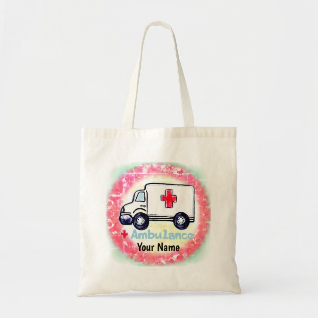 Bolsa Tote nome personalizado Ambulância (Frente)