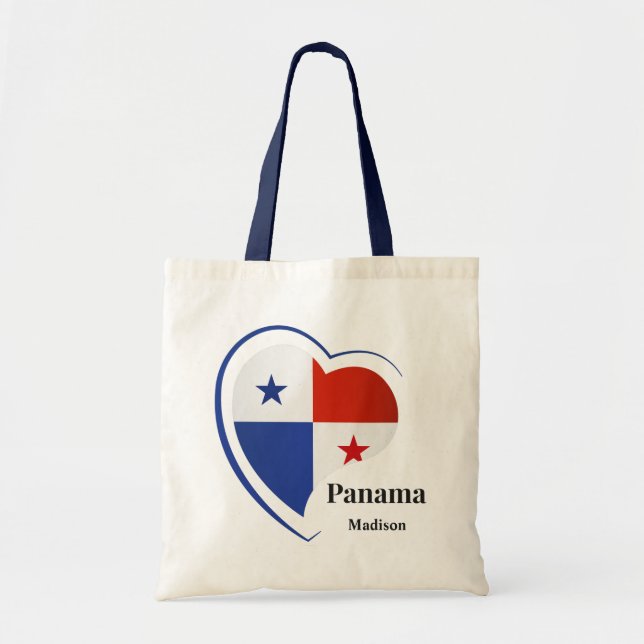 Bolsa Tote Nome Personalizado Amor Panamá (Frente)