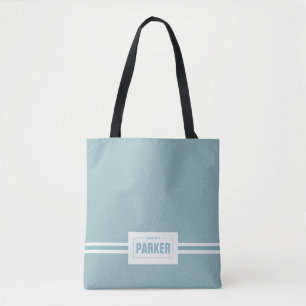 Bolsa Tote Nome personalizado/apelido elegante, bebê azul fl