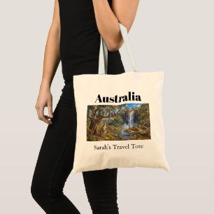 Bolsa Tote Nome Personalizado Austrália Vida Selvagem e Viage