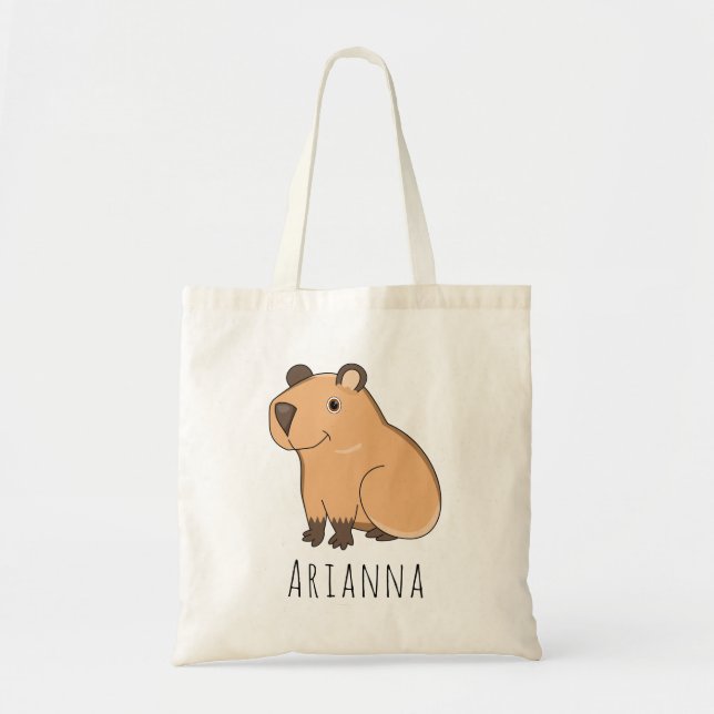 Bolsa Tote Nome Personalizado Bag Tote Kids Capybara (Frente)