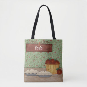 Bolsa Tote Nome Personalizado Baking Apple Pie Country Toag