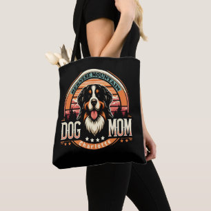 Bolsa Tote Nome Personalizado Bernese Mountain Dog Mãe Vintag