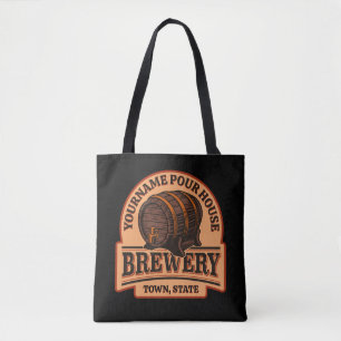 Bolsa Tote Nome Personalizado Brewery do barril de cerveja de